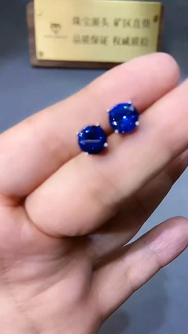 【闪购商品】蓝宝石耳饰银S925镶嵌354