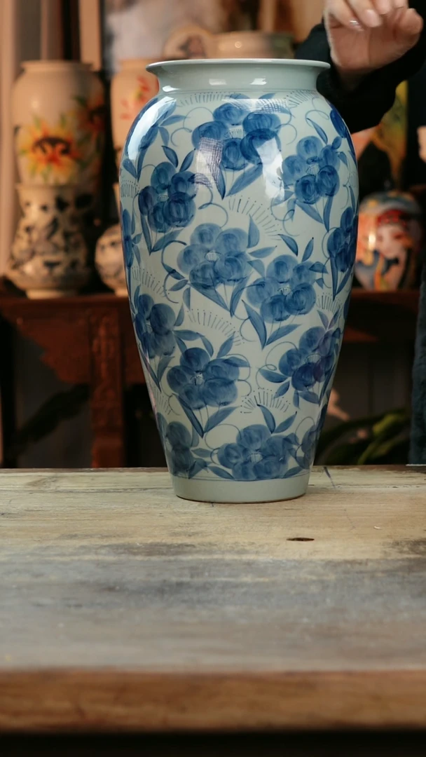 【闪购商品】瓷片景德镇纯手工釉下彩精品花瓶