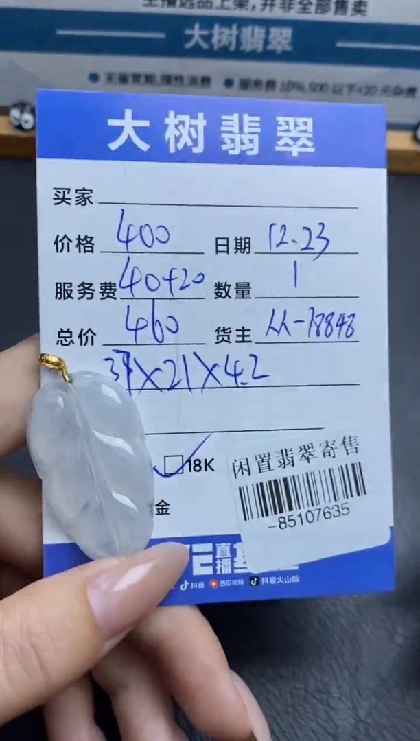 颈饰18K金镶嵌翡翠-85107635