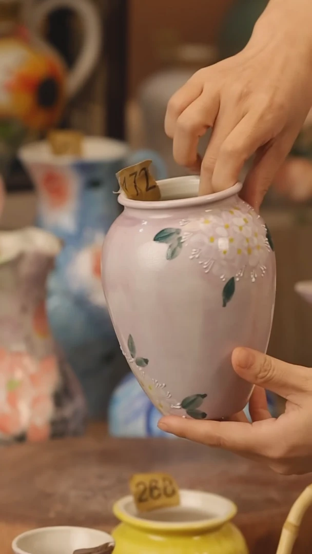 陶瓷172景德镇设计师手作花器摆件侘寂风