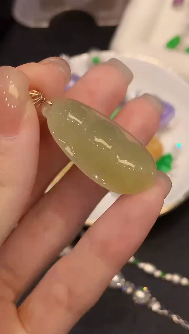 吊坠(不含链)18K金镶嵌翡翠ZJ