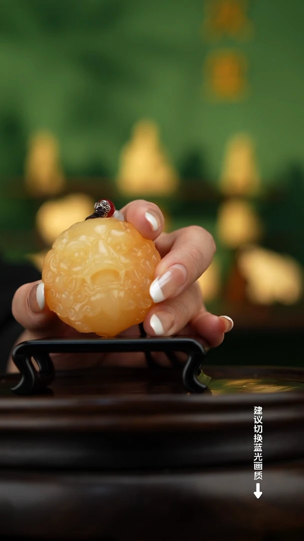 玉【醒狮貔貅】天然玉石手把件