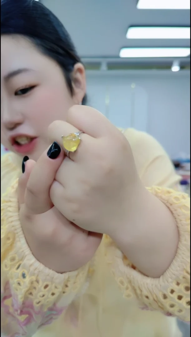 合金颈饰水晶1205黄色戒指