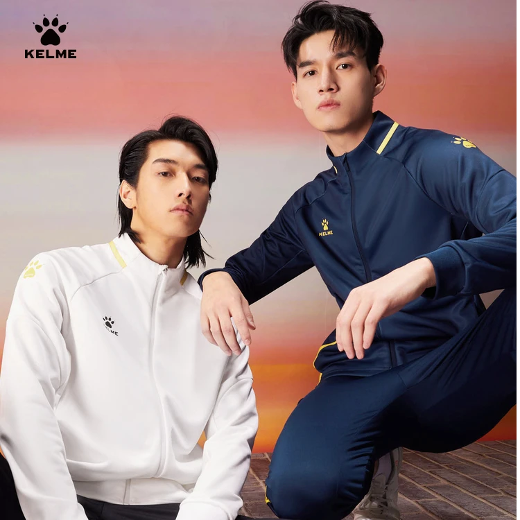 KELME/卡尔美针织外套男泰州队足球训练拼接立领夹克