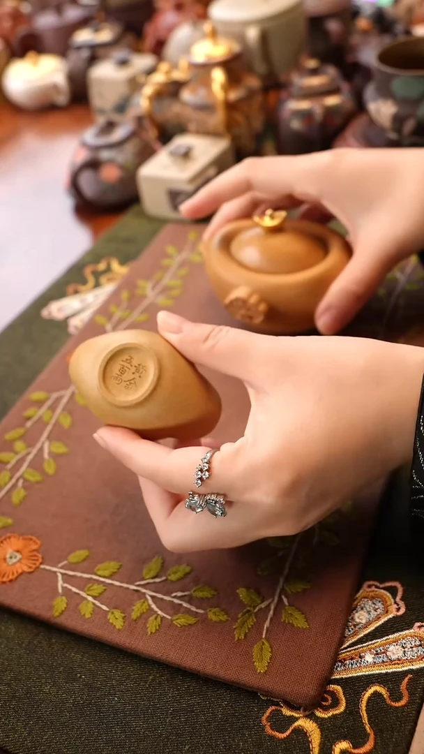 茶壶紫砂黄段元宝杯