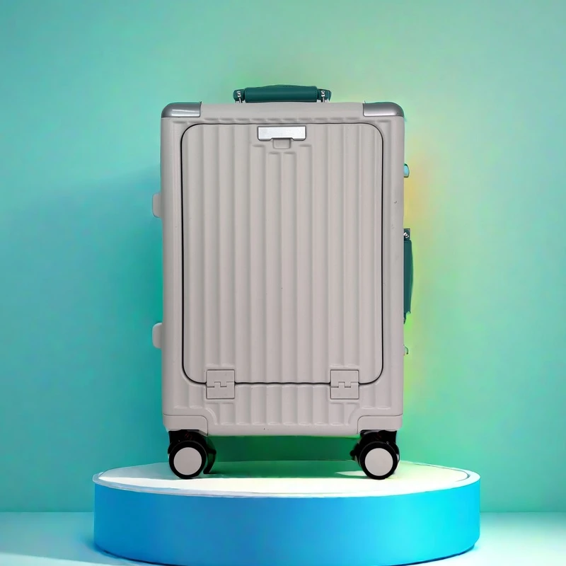 前开口行李箱多功能铝框拉杆箱24男女大容量密码旅行登机箱20寸