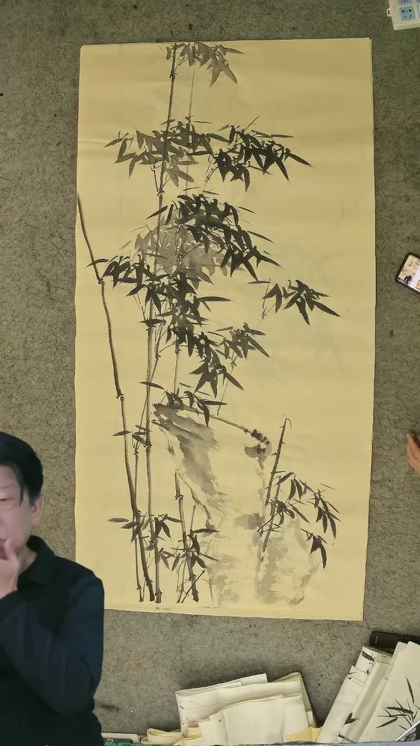 国画 四尺整张  墨竹  69*138cm