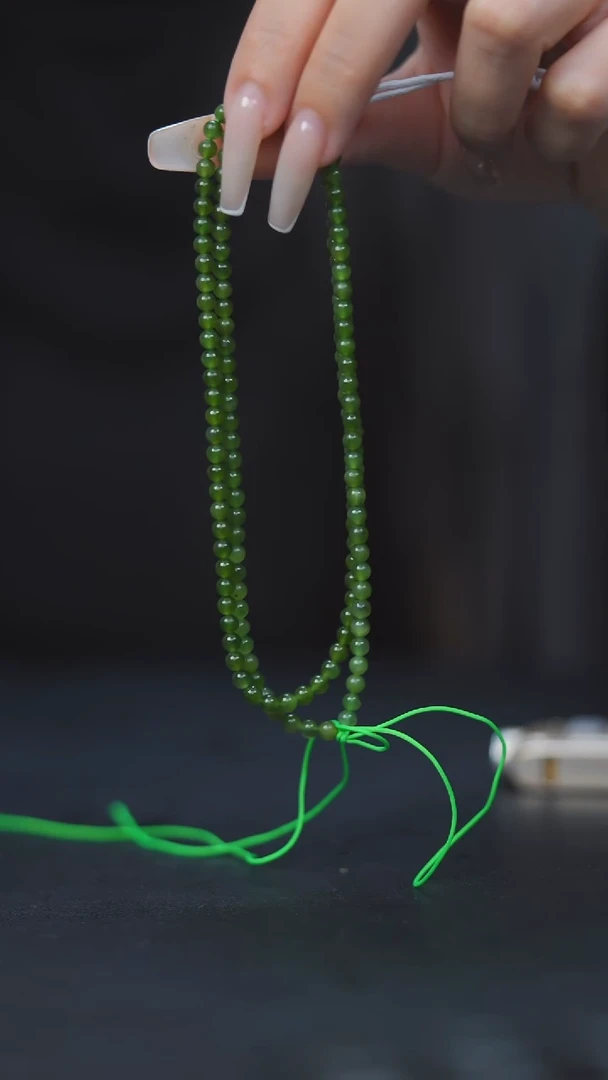 项链未镶嵌和田玉HG180055碧玉圆珠项链