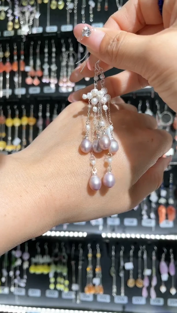 【闪购商品】紫晶耳饰银S925镶嵌 小炭火