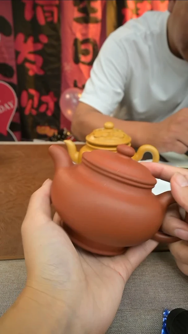茶壶紫砂手磨料四号井朱泥小可爱生日光素福利款