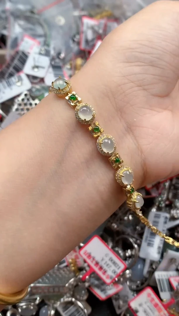 银S925镶嵌戒指翡翠天然A货缅甸翡翠