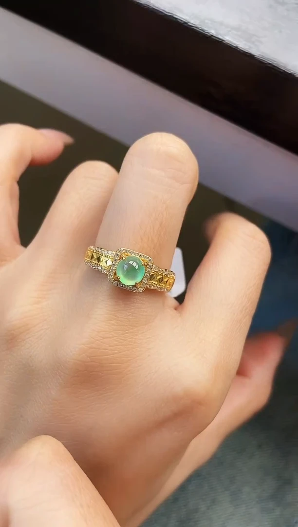 银S925镶嵌戒指翡翠12