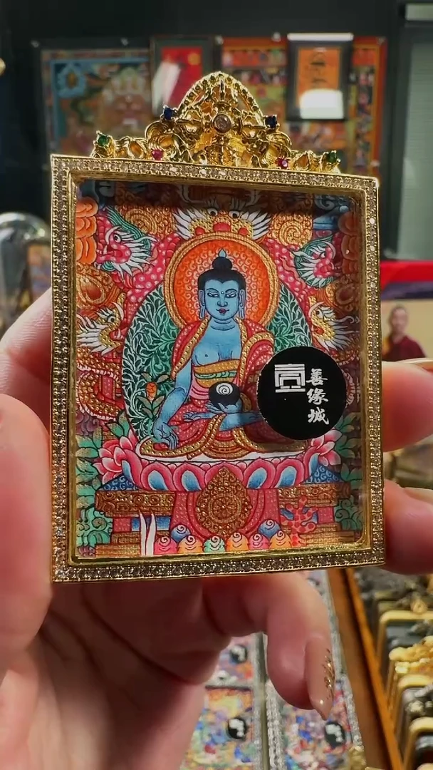 吊坠梵绘天集手绘唐卡药师