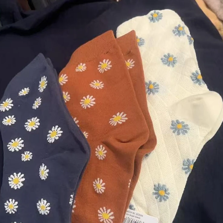 ［小小布］no退换-东大门正品太阳花朵袜子