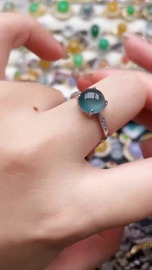 银S925镶嵌戒指翡翠35