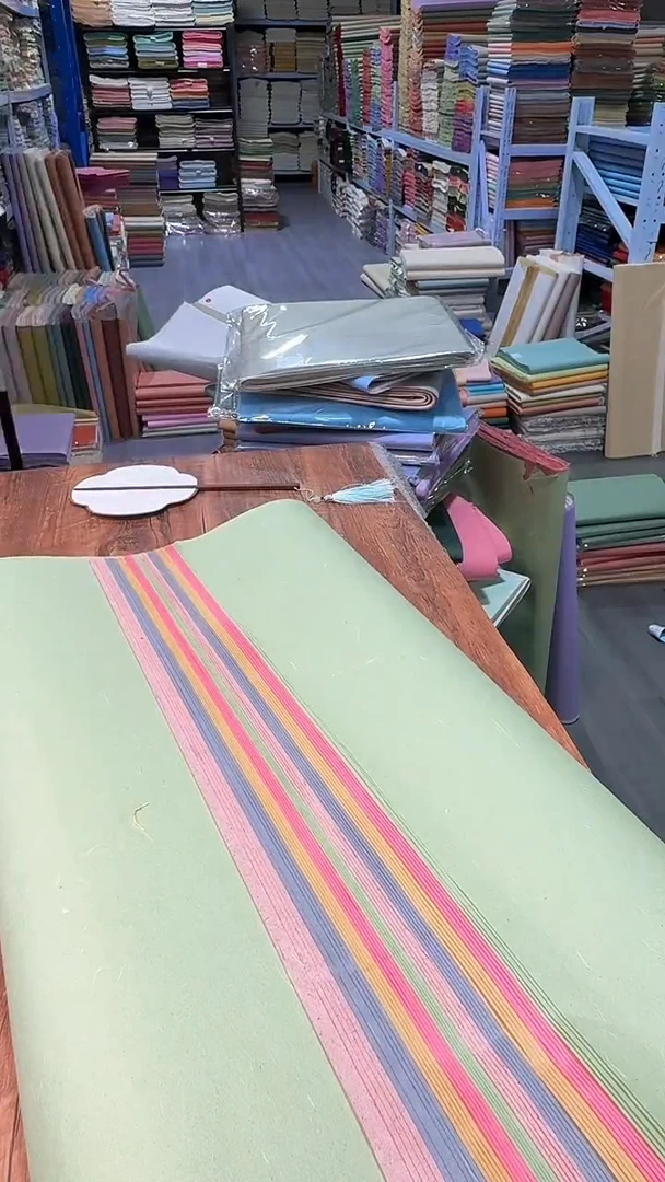 纯手工四尺整张50张五色五香纸楮皮云龙半生熟