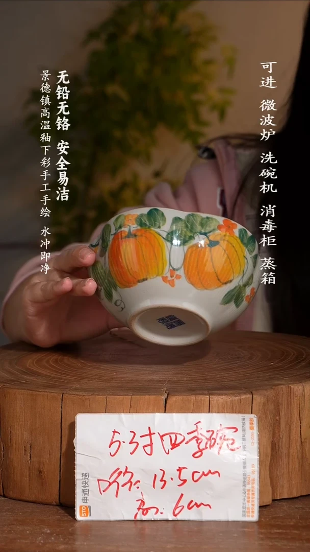 碗瓷景德镇高温瓷釉下彩手绘陶瓷