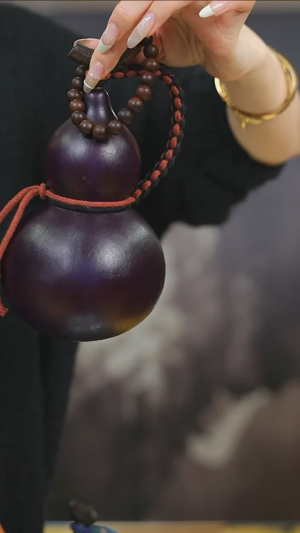 【闪购商品】XO141大漆酒葫芦不包手串及旋转底座