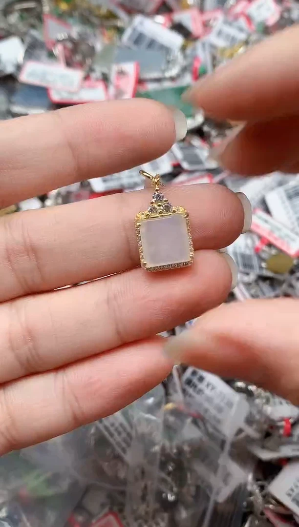 银S925镶嵌戒指翡翠天然A货缅甸翡翠