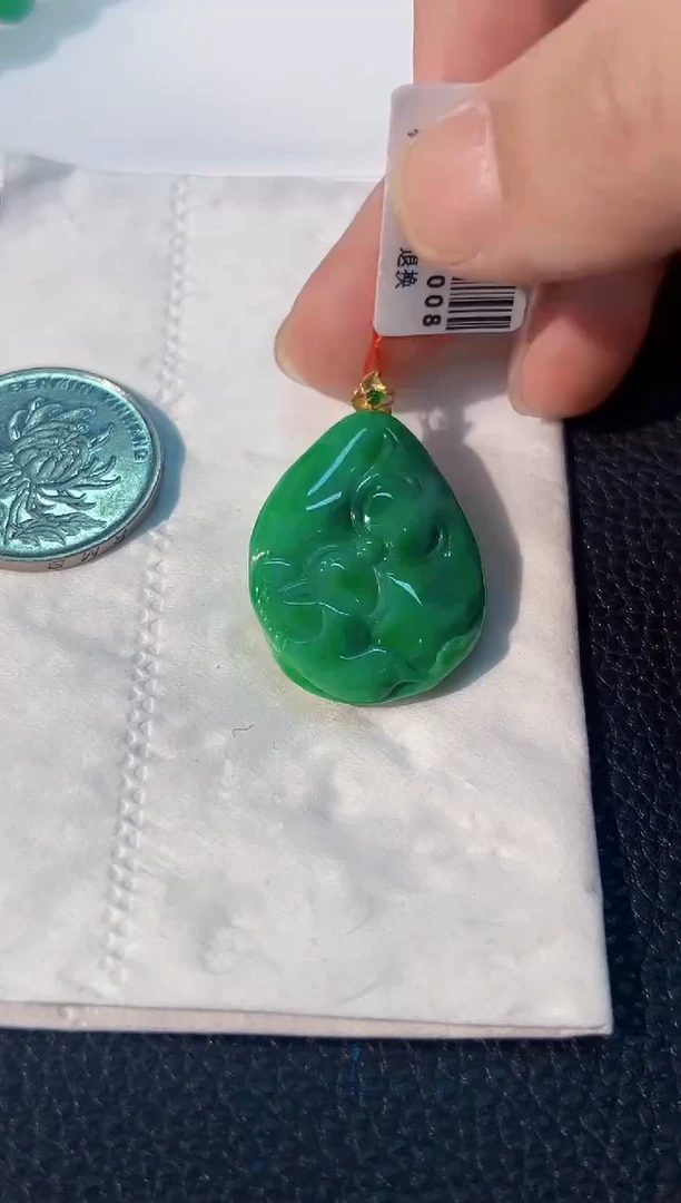 颈饰18K金镶嵌翡翠 缅料A货/支持复检/一件