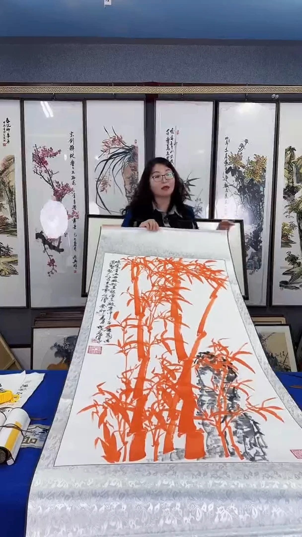 国画鸿运竹 四尺整张