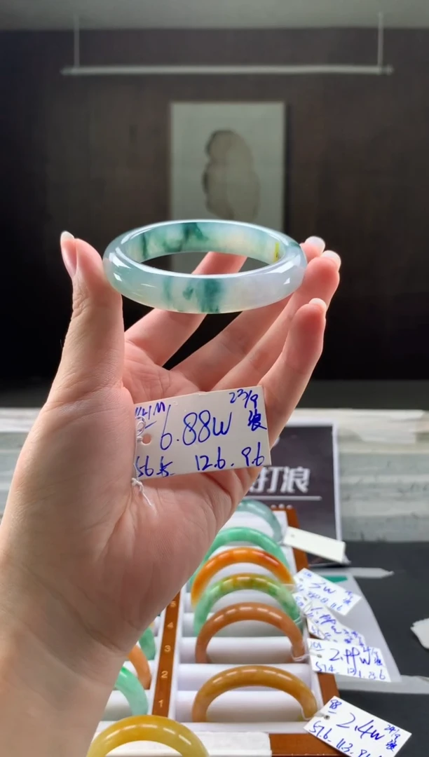 未镶嵌手镯翡翠M*_翡翠手镯 下单联系小耳机#141