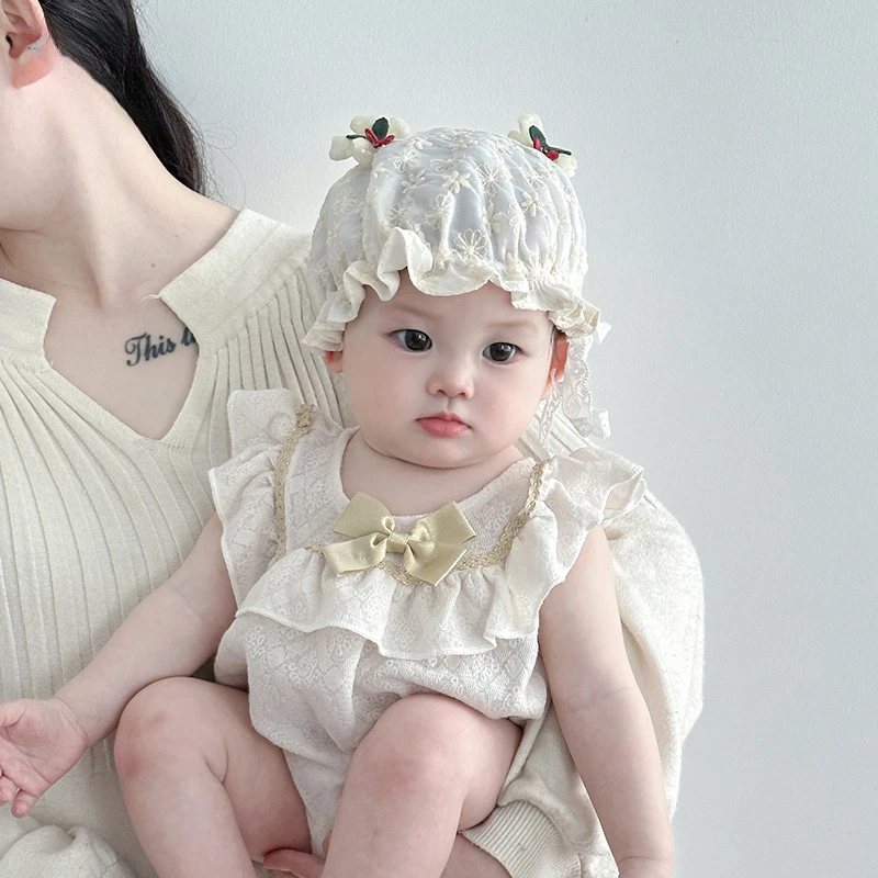 新生婴儿遮阳帽夏季薄款太阳帽子可调节纯棉初生男女宝宝胎帽