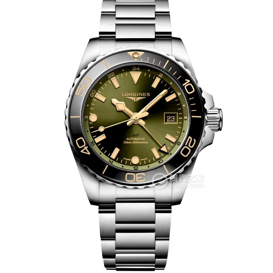 99新 Longines/浪琴 康卡斯gmt绿盘43表径890 全新全套