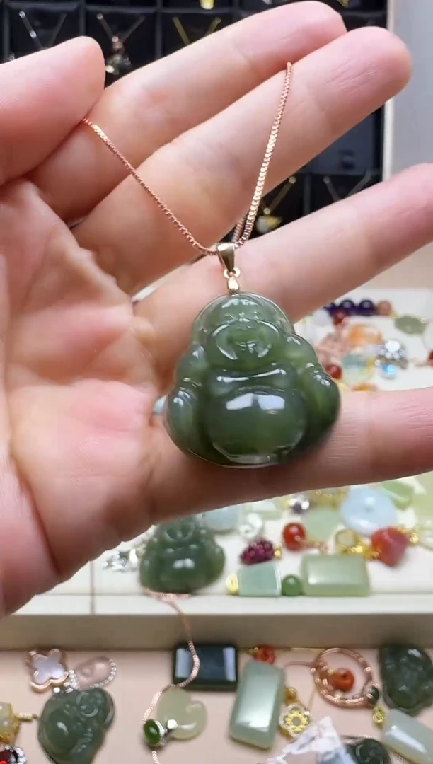 吊坠(不含链)银S925镶嵌和田玉吊坠(不含链) 银S925镶嵌 和田玉