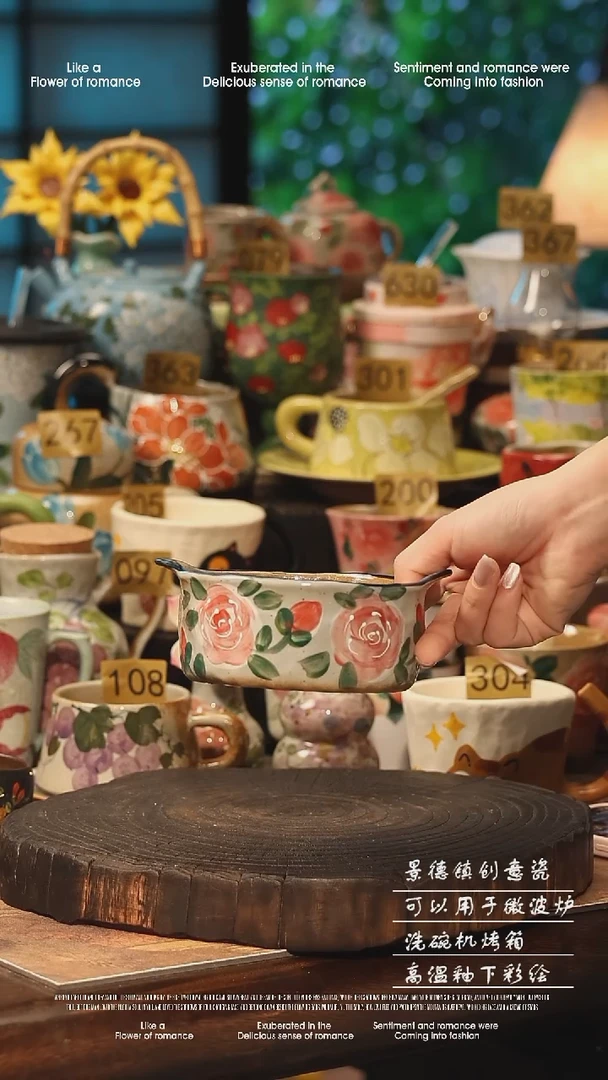 陶瓷景德镇高温釉下彩手工手绘款式