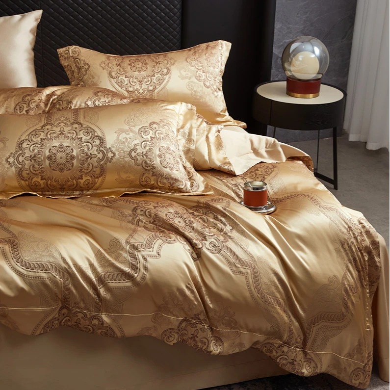 【劳伦丝】私人定制款奢华重磅真丝棉提花轻奢高档四件套床品