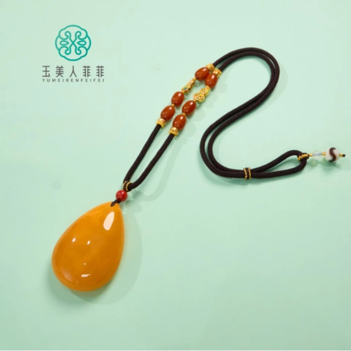石惑珠宝@蜜蜡水滴吊坠/多样性发一赠绳