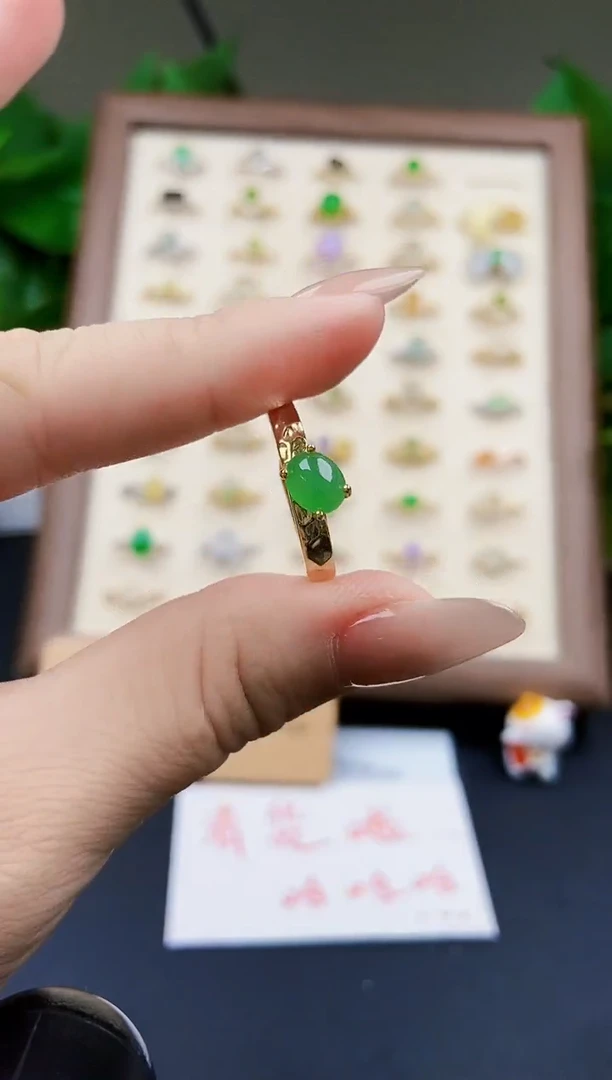 翡翠戒指银S925镶嵌21
