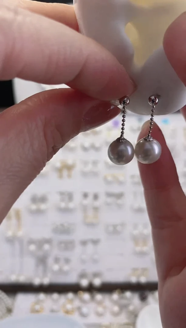 银S925镶嵌耳饰淡水珍珠爱*丝1111