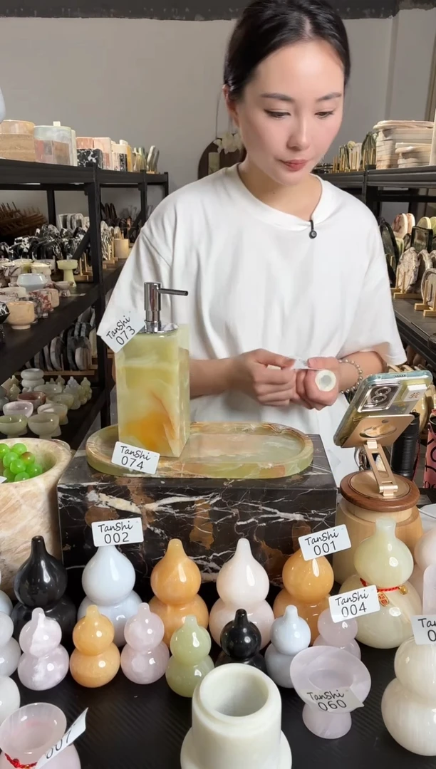 石材073 074古青玉两件套
