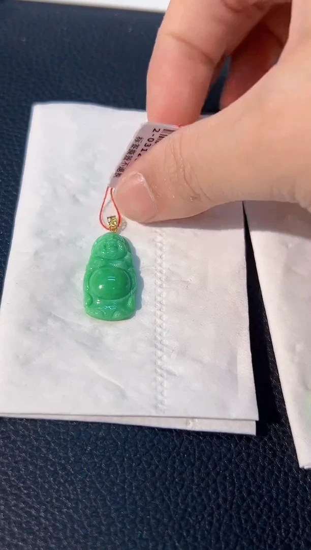 颈饰18K金镶嵌翡翠 缅料A货/支持复检/一件