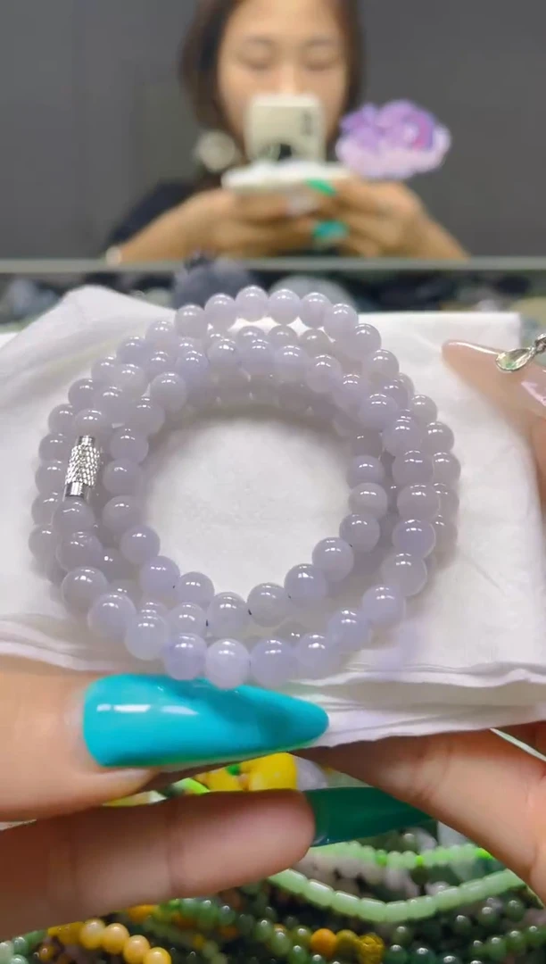 颈饰未镶嵌翡翠5MM/W/翡翠A货，一件也是批发价