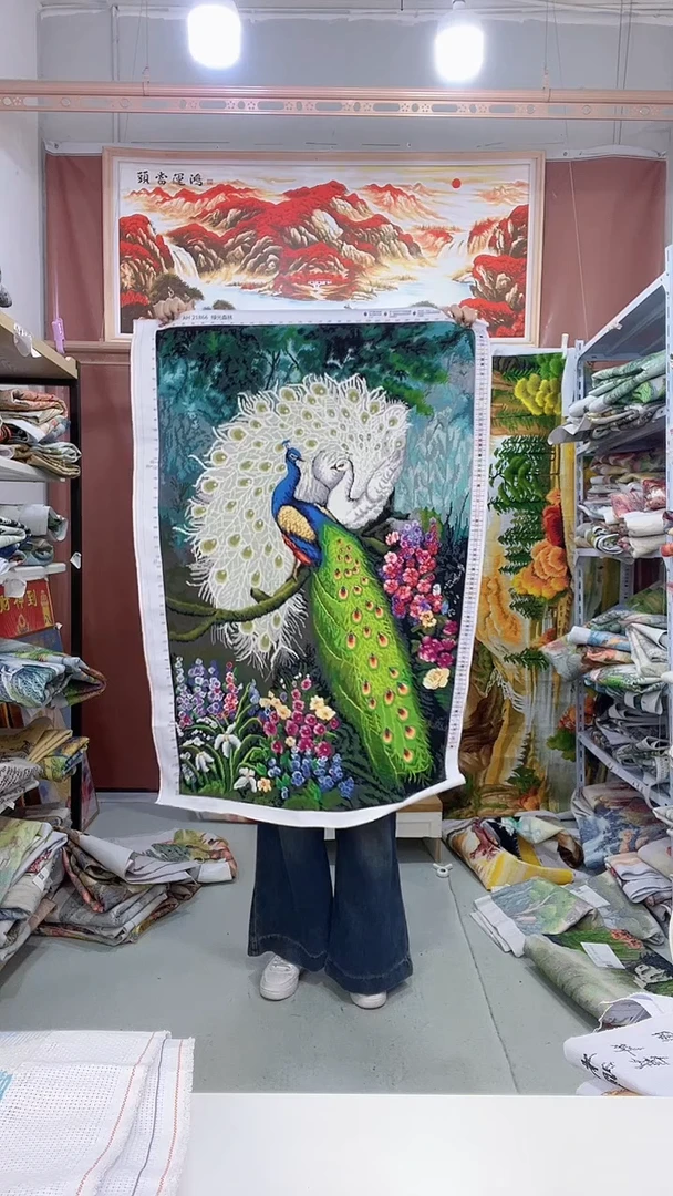 棉绿光森林十字绣