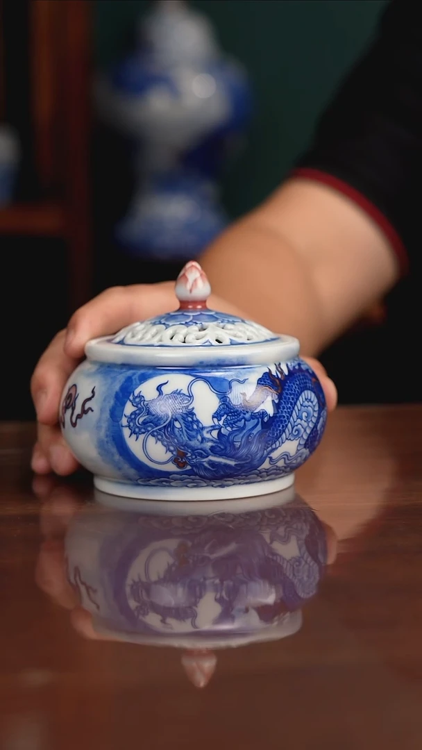 自成堂柴窑青花釉里红
