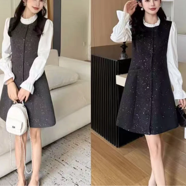 【苏苏精选】S916学院风2025春季新款两件套装裙