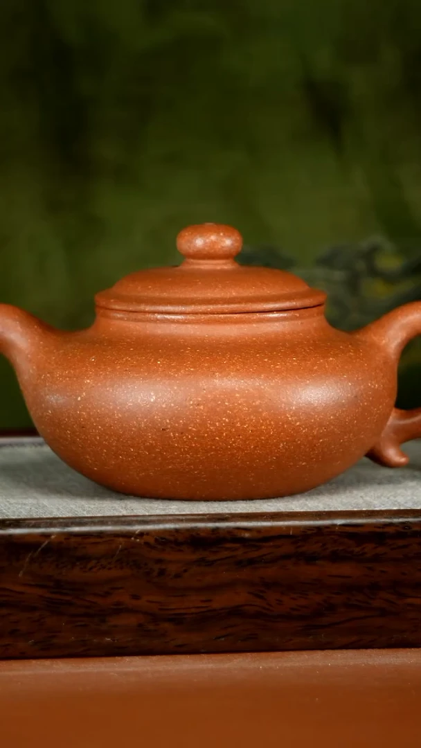 茶壶紫砂李传荣红降坡光素仿古270CC