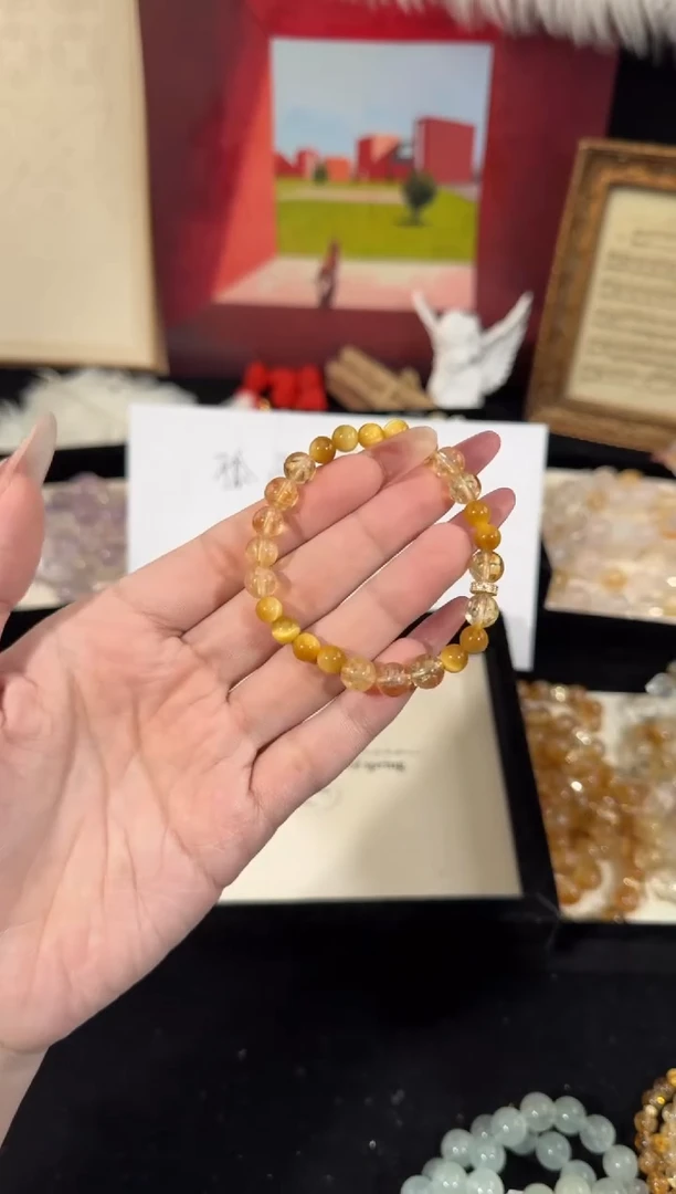 合金手串水晶金虎眼黄塔