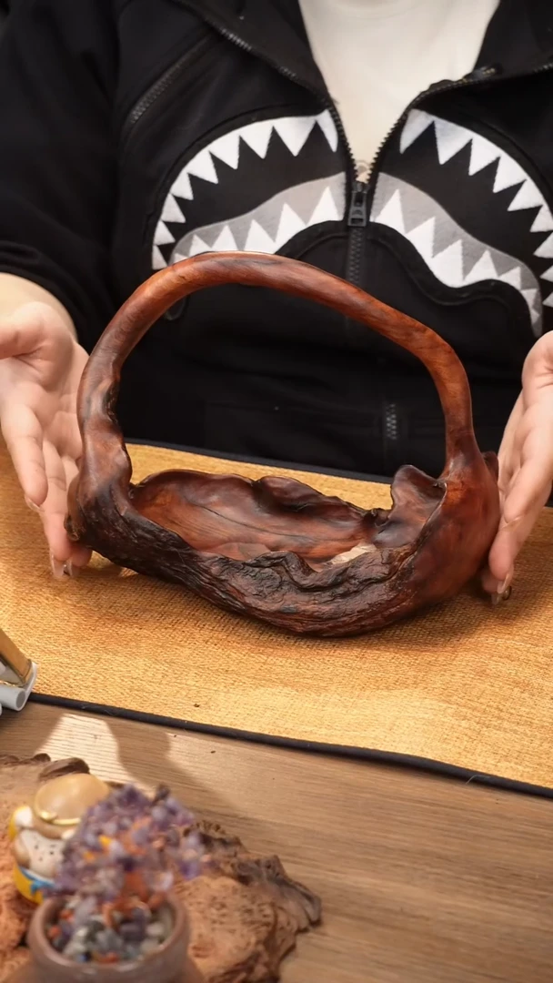 59号云小屋紫柚木提篮