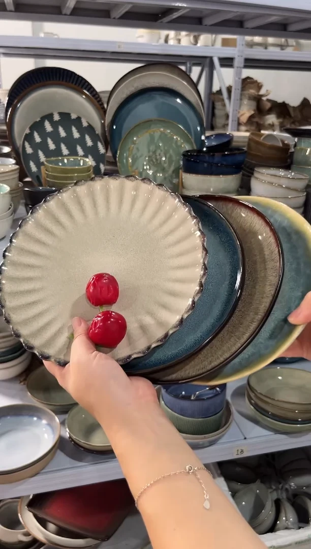 陶瓷外贸尾货瑕疵满20包邮X4 小盘组合