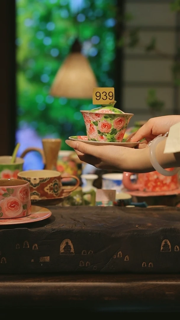 陶瓷939景德镇高温手绘釉下彩设计师款式