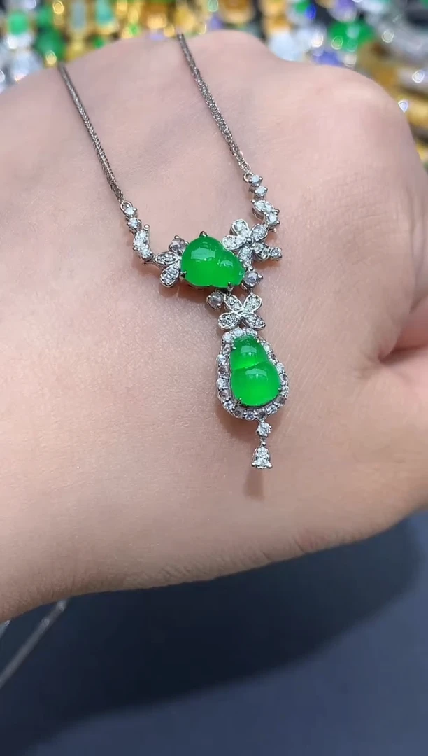 翡翠18K金镶嵌颈饰629-春日珠宝