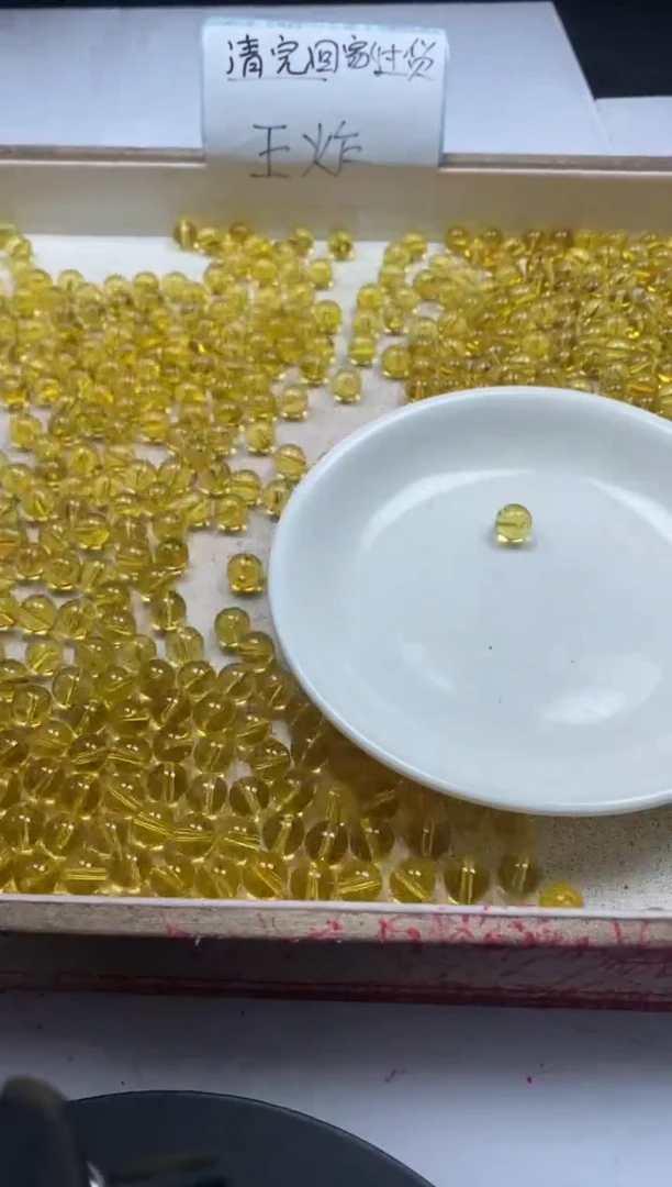 【闪购商品】水晶颈饰未镶嵌w126黄水晶8mm*25颗