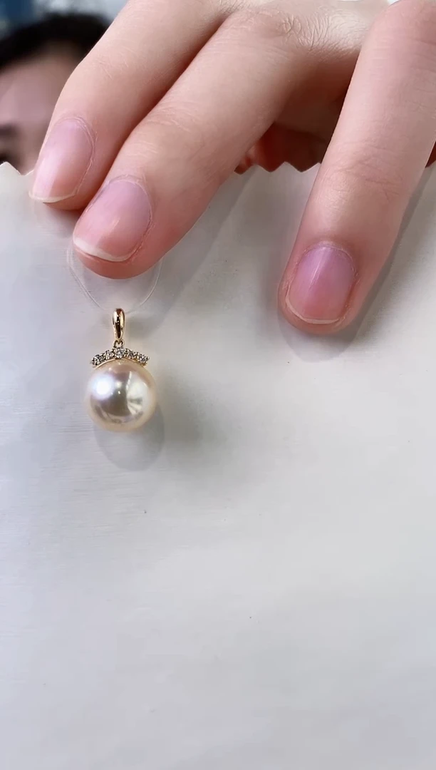【闪购商品】海水珍珠吊坠(不含链)18K金镶嵌10-11海水珍珠吊坠