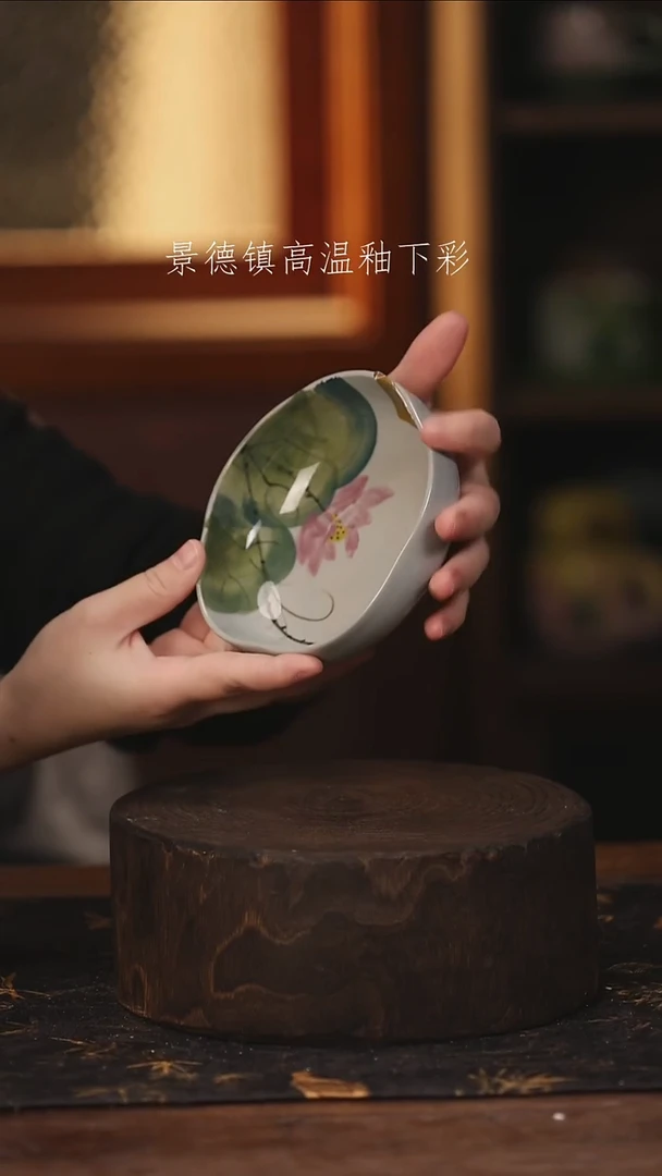 陶瓷景德镇高温釉下手绘陶瓷@L352@