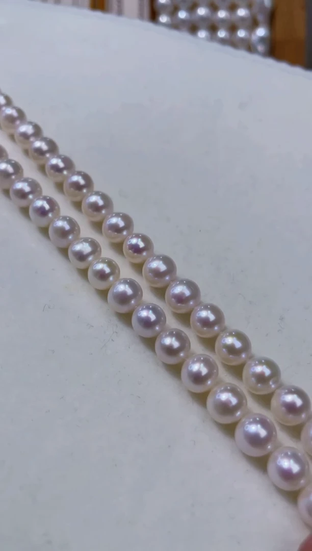 项链银S925镶嵌淡水珍珠6.5-7.5MM